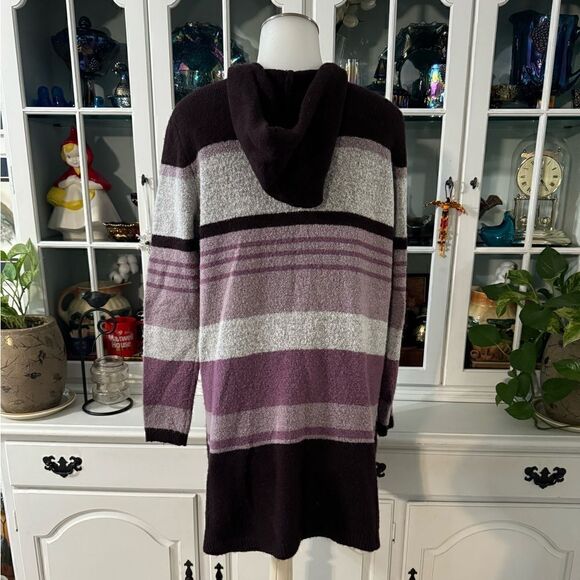 Hannah Cardigan Long Hooded Striped Size Small - Picture 5 of 8